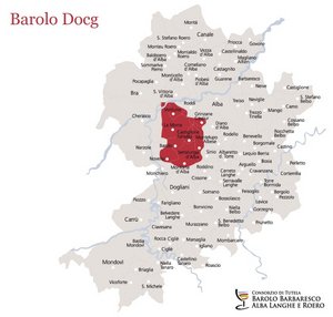 Map+of+Barolo+Wine+Region ... wine region in Italy with it's haunting and long-lived wines crafted